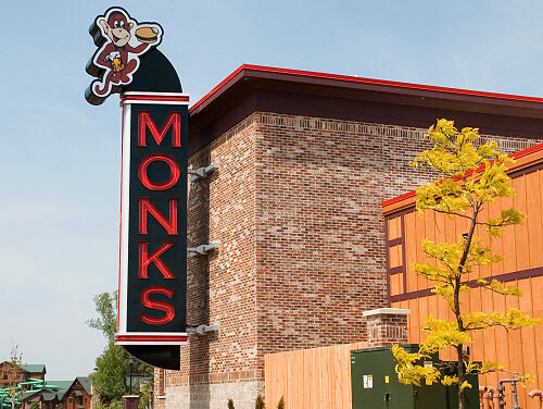 Monks Bar and Grill Sign 9678