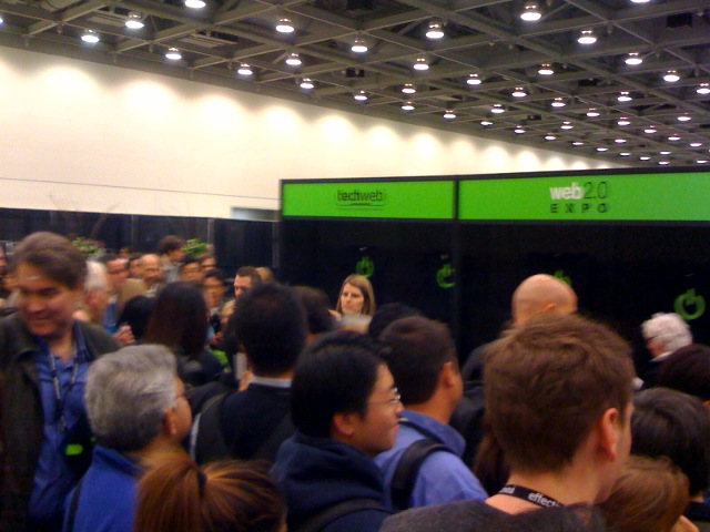 Mad rush to get the free conference t-shirt!