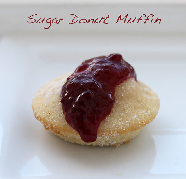 Sugar Donut Muffin with raspberry jam