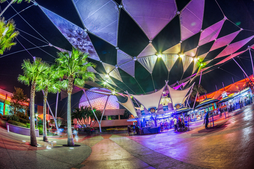 EPCOT's Innoventions Plaza at Night | Blog | Facebook | Twit… | Flickr