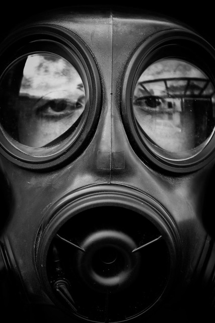 Gas mask gaze.