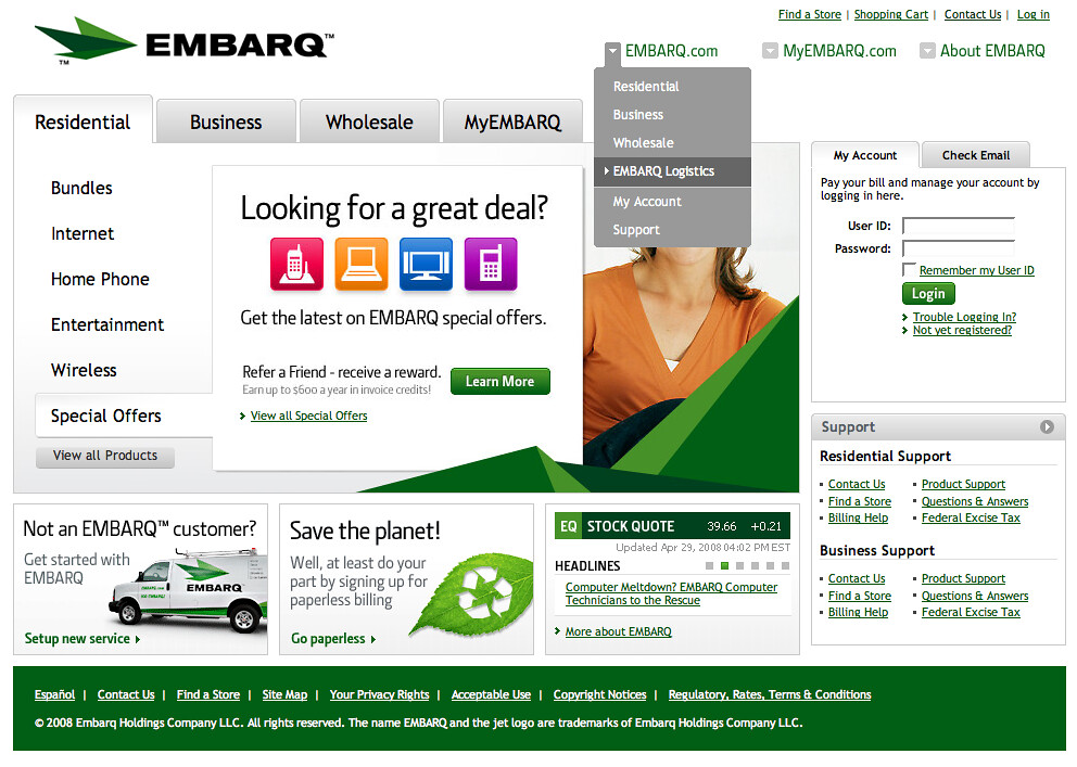 Embarqmail Remote Sign In home.navmenu | EMBARQ User Experience and Design | Flickr