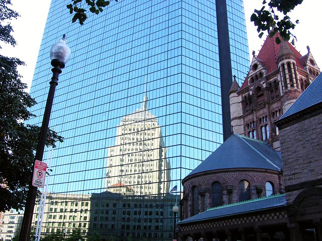 John Hancock Tower and its reflections