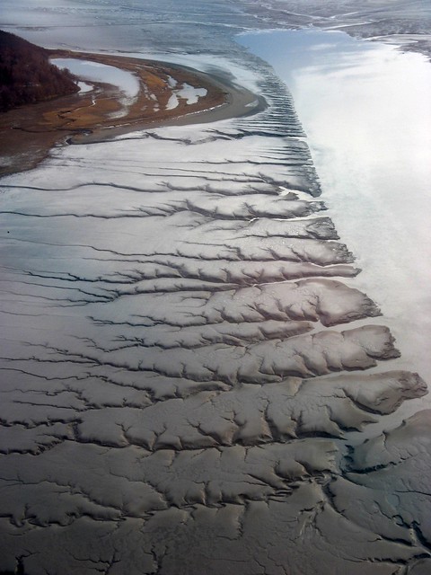Mudflats in Cook Inlet at the end of the ANC runway