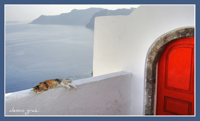 life is hard in Santorini......