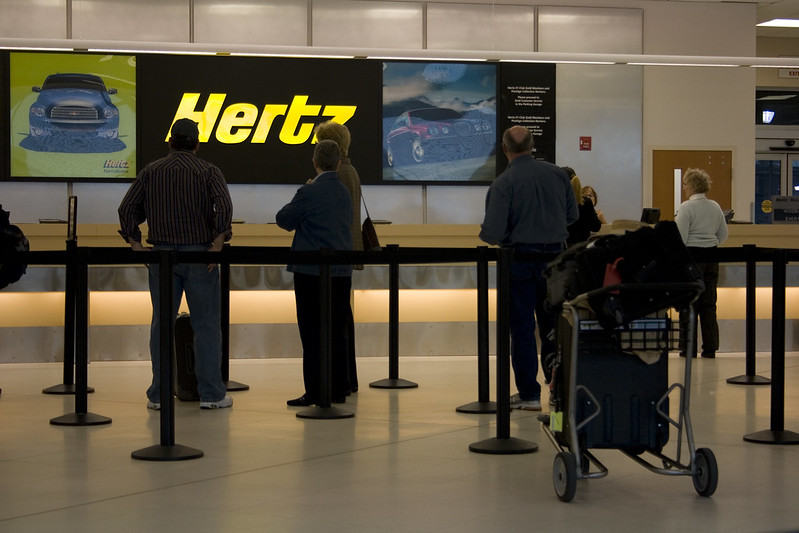 Florida airport, Hertz rent a car