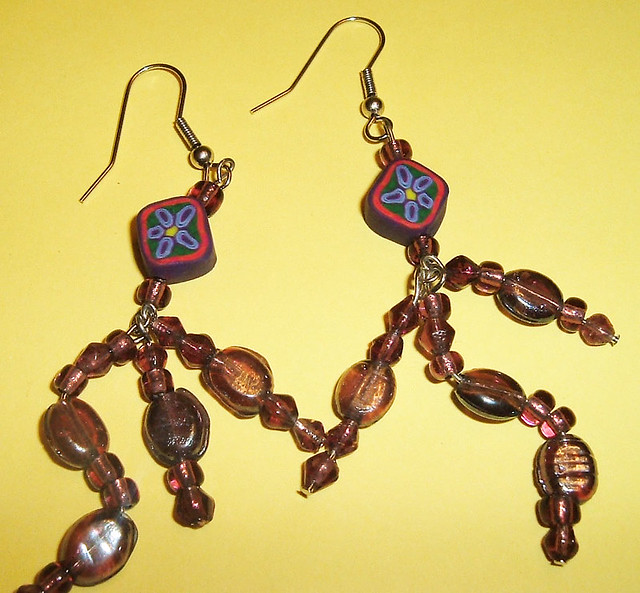 Amy Earrings | The beads are handmade polymer clay canework,… | Flickr