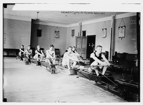Columbia Squad at rowing machines  (LOC) | by The Library of Congress