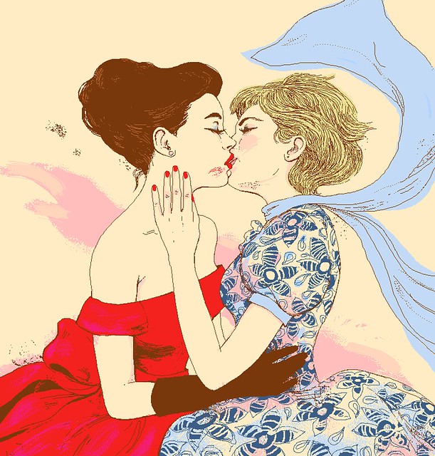 kiss - illustration for an article about sex, Wysokie Obcasy #20 (523) 16 May 2009