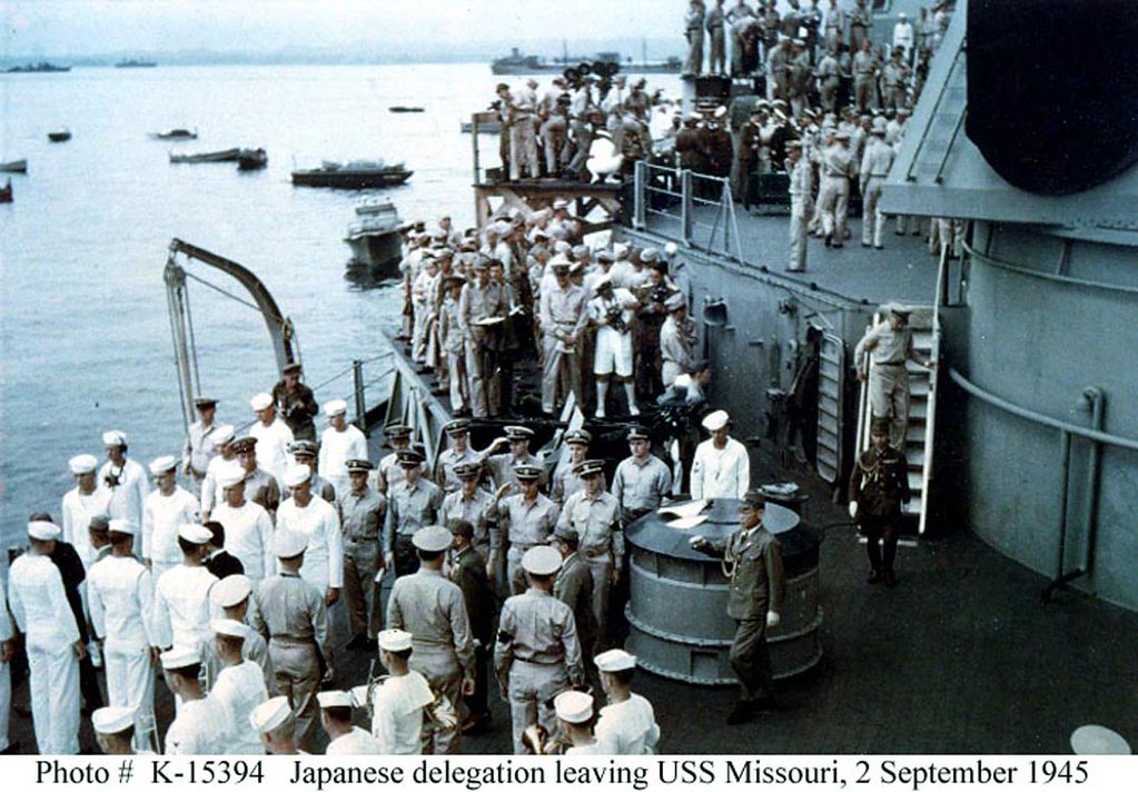 surrender_25 The Japanese delegation departs the USS Missouri BB-63 following the surrender ceremony