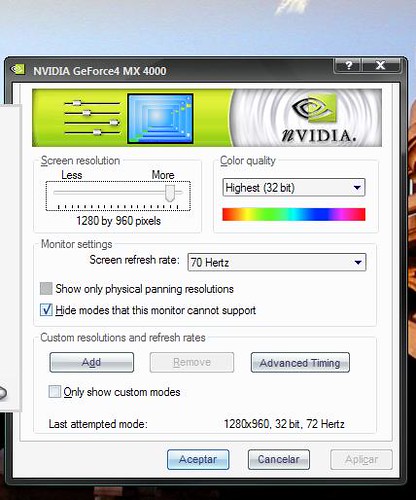 resolution_XP | I can easily set my monitor to 1280x960 70Hz… | Flickr