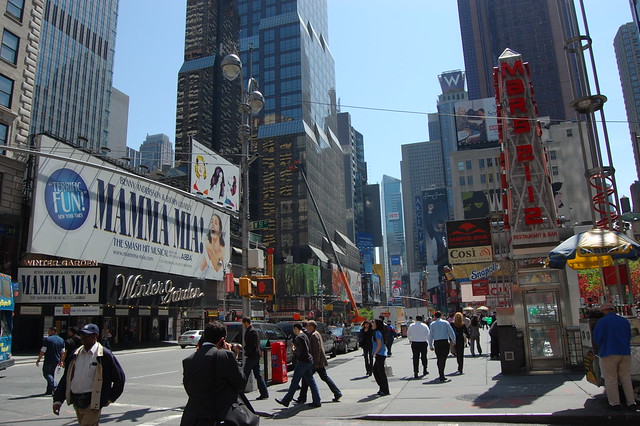 A bright, sunny and fast paced Times Square