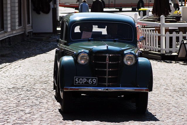 The old car in the old town