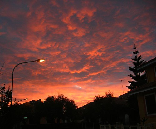 red sky clouds geotagged tramonto nuvole cielo urbano rosso urbansunset mywinners geo:lat=40120786 geo:lon=8835924