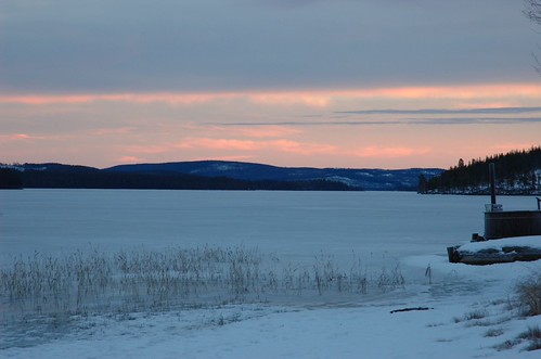 Sunset over Viskasjön, Fredrika by Silva_D, And the brief winter day is ending and the sun is setting again. Taken at 1.30 pm!winter sunset lake