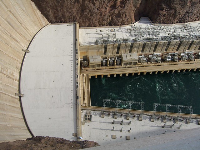 Looking down the Hoover dam