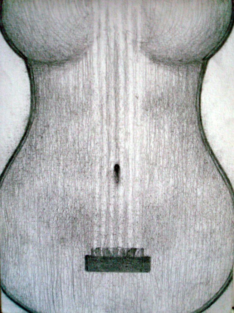 Guitarra con cuerpo de mujer | Dibujo a lápiz. Medida: 20 x … | Flickr