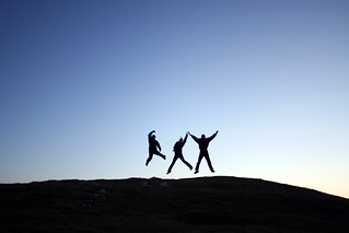 Jumping for joy on Moel Hiraddug | by clspeace