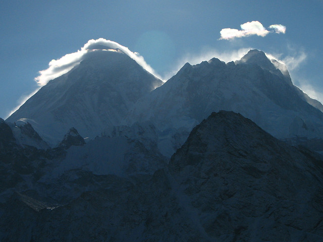 Nepal - Sagarmatha Trek - 110 - Everest, Nuptse and Lhotse close-up from Gokyo Ri