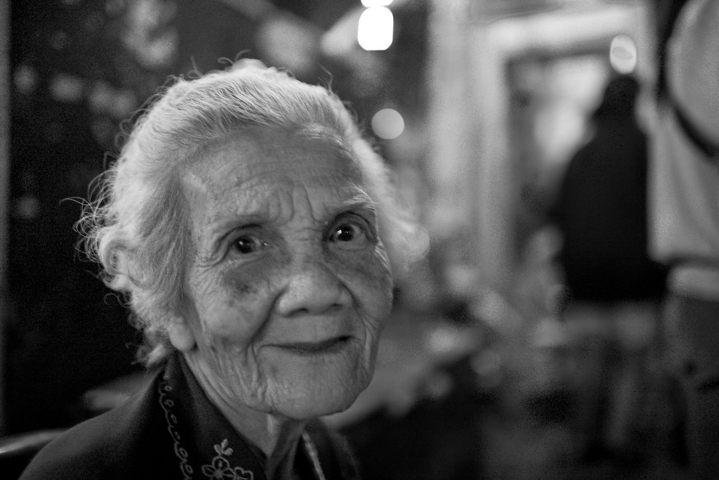 A Woman's Face in B&W - The Beauty of a Good, Lived Life / Thailand   (integrity intact)