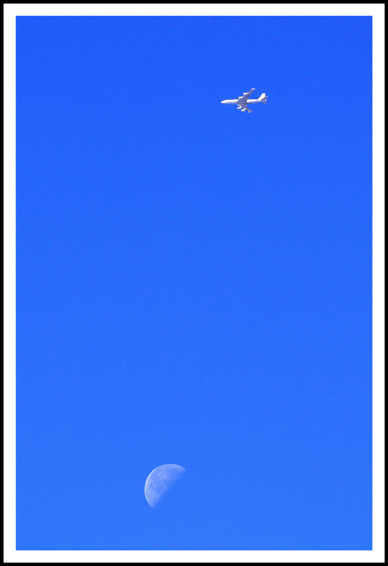 Moon & Air Force Plane above Stillwater