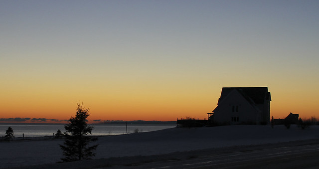 Sunset on the Atlantic Ocean in Gaspesie, Quebec, Canada