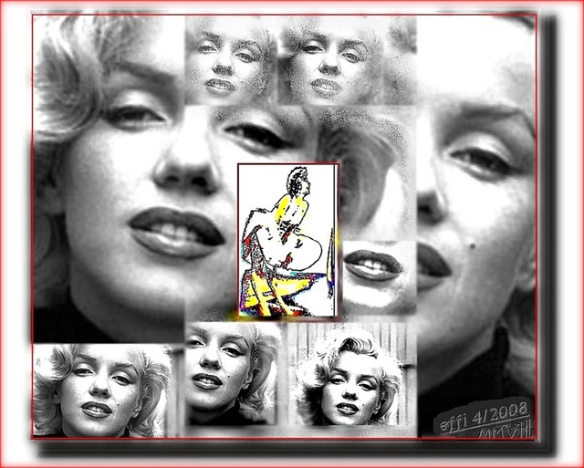 Wallpaper _M_M_  Marilyn Monroe  Collage _ Mosaic _ warholized - EffiArt