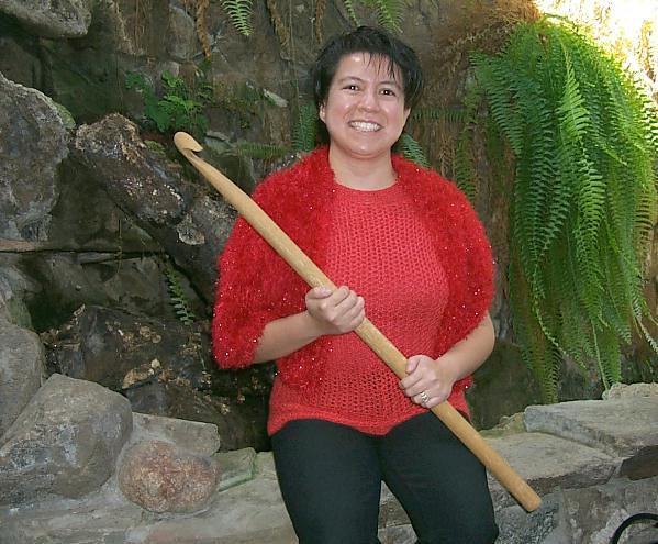 Tribute to Sylvia Cosh, Pinka made the largest crochet hook…