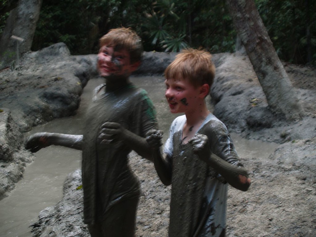 Jonathan and Timothy after the mud volcano | Chris Macqueen | Flickr