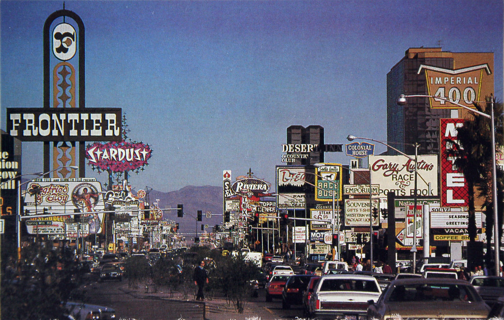 Hotel Casinos on Strip Aerial View of Las Vegas Nevada Postcard LV Boulevard 