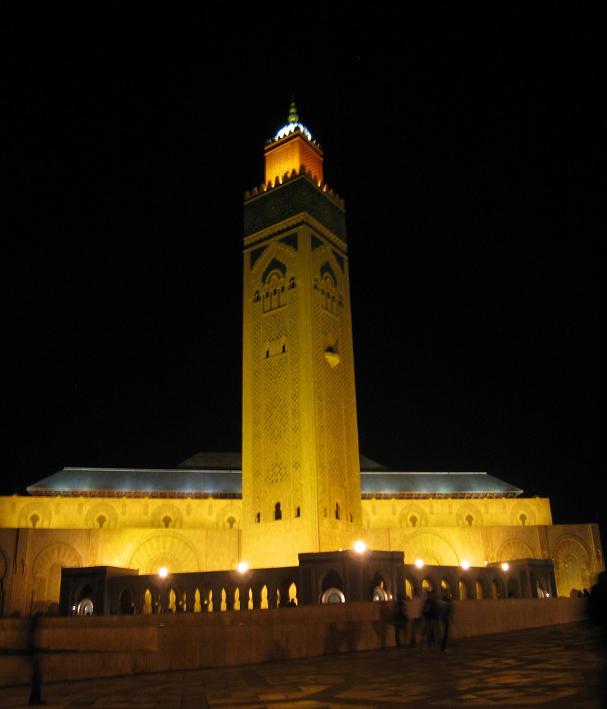 Mosque Hassan II at night by Pierre Metivier