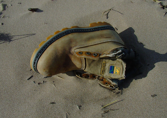 Sea boot on the sand