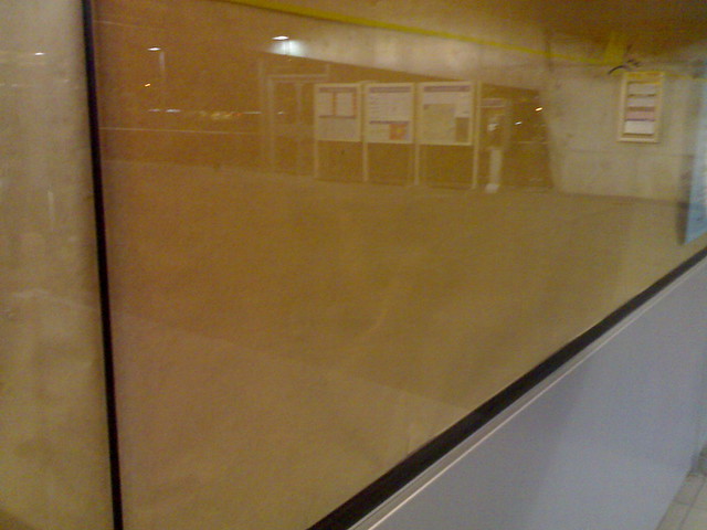 Paper Covering the Booth at Brentwood Town Centre Station