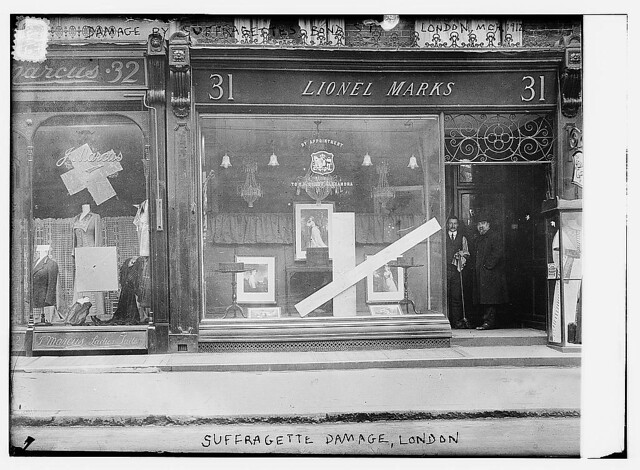 Damage by suffragettes, London, Mar. 1912, Bond St.  (LOC)