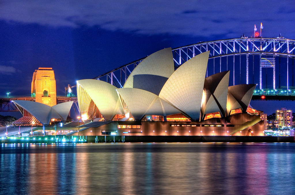 Sydney Opera House at night Close up HDR Sydney Australia