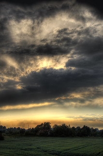 Dramatic sky before sunset. [HDR]