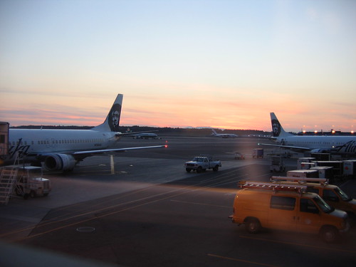 alaska anchorage sunset airport