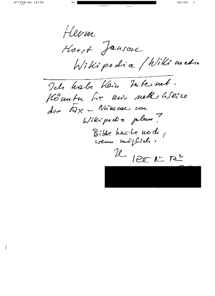 Wikipedia-per-Fax | This FAX was sent to Wikimedia Germany. … | Flickr