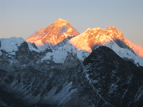 nepal sunset mountains expedition himalaya khumbu everest amadablam