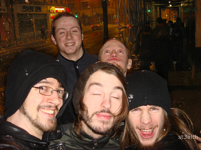 Me and my mad metal mates in Manchester, in the SNOW!