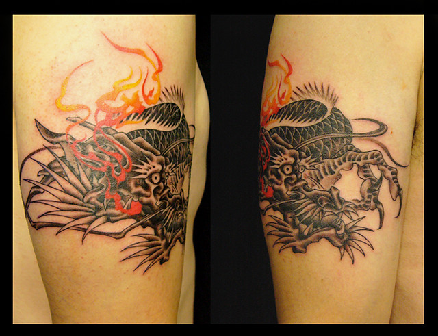 龍 炎 タトゥー Tattoo Art Studio Magu ブラック グレイ 背景 Tattoo Magu Flickr