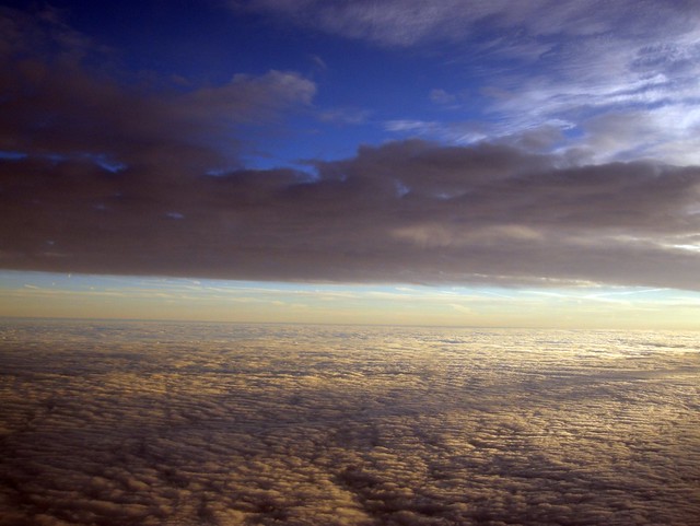 Up in the clouds, flying from Paris to Zurich