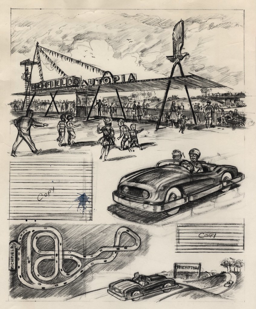 Disneyland Autopia Illustration 1955