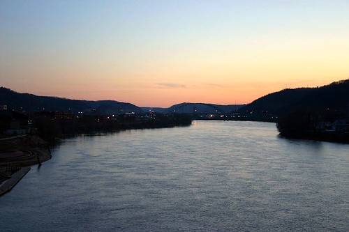 sunset water river dusk