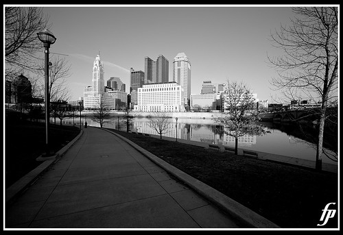 city blackandwhite bw skyline river downtown wideangle columbusohio 5d lightroom ultrawideangle fensterbme canonllens canon1635mm ultrawidelens fenstermacherphotography canon1635mmf28lmkii