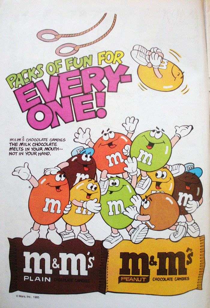 M&M ad, I love the old M&M characters, plaidman76