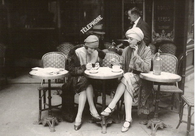 French Flappers, Parisian Cafe 1920's