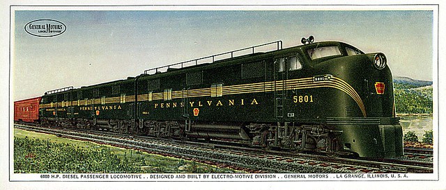 Pennsylvania Railroad E8A-B-A #5801 Builders Card