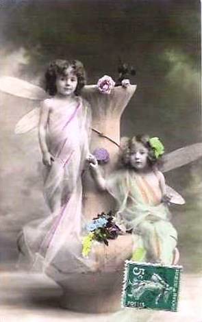 Vintage Fairy Postcard ~ Sweet Girls