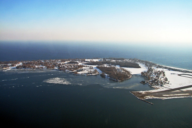 Toronto Island in Winter from CN Tower
